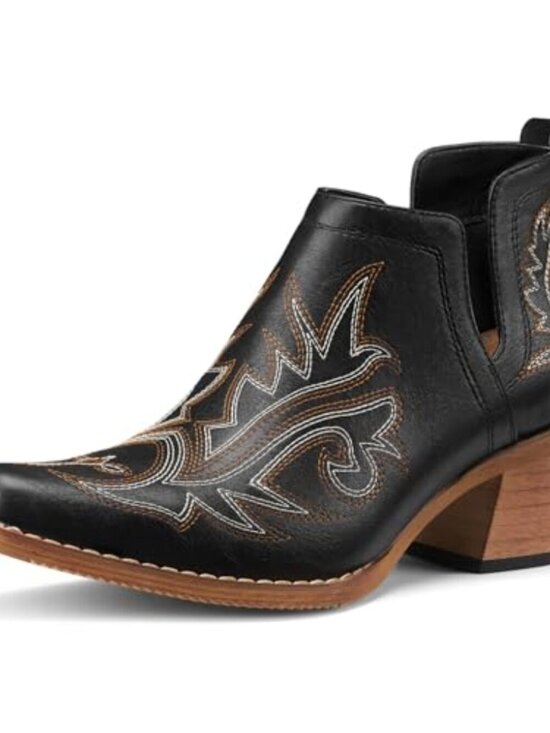 Shoes - 🆕 Women's Ankle Booties, Chunky Stack Heels U Cutout Boots